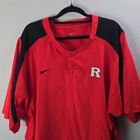 Rutgers Men's Scarlet Knights Red Black Windbreaker Shirt Nike Sz 3XL Golf Sport - Picture 2 of 10